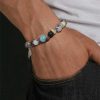 Lava Stone , Moon Stone , Natural rocks , Yashma blue stone and Healing Crystal Gemstones Bracelet
