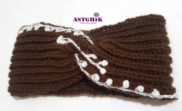 Knitted and embroided headband, knitted, hairband, winter headband, ear warmers, turban, gift for Her