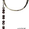 Handmade sunglasses chain with Chrystal brown rock transparent crystal and silver beads