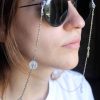 Handmade Silver color metal with silver money sunglasses chain