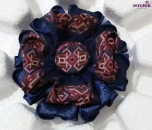 Brooch with Armenian national ornaments Blue