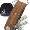 Vozni Key Organizer with Tracker, Key Finder, Bluetooth Tracker, Key Locator, Premium Leather Key Holder, Perfectly Crafted Stainless Steel Bottle Opener, Dual Carabiner, Loop Piece for Belt Car Keys