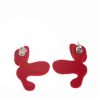Camouflage Stud Earrings Red