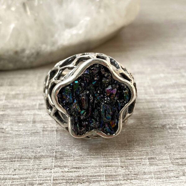 Carborundum Silver Ring