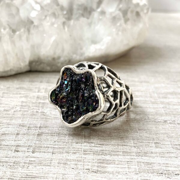 Carborundum Silver Ring