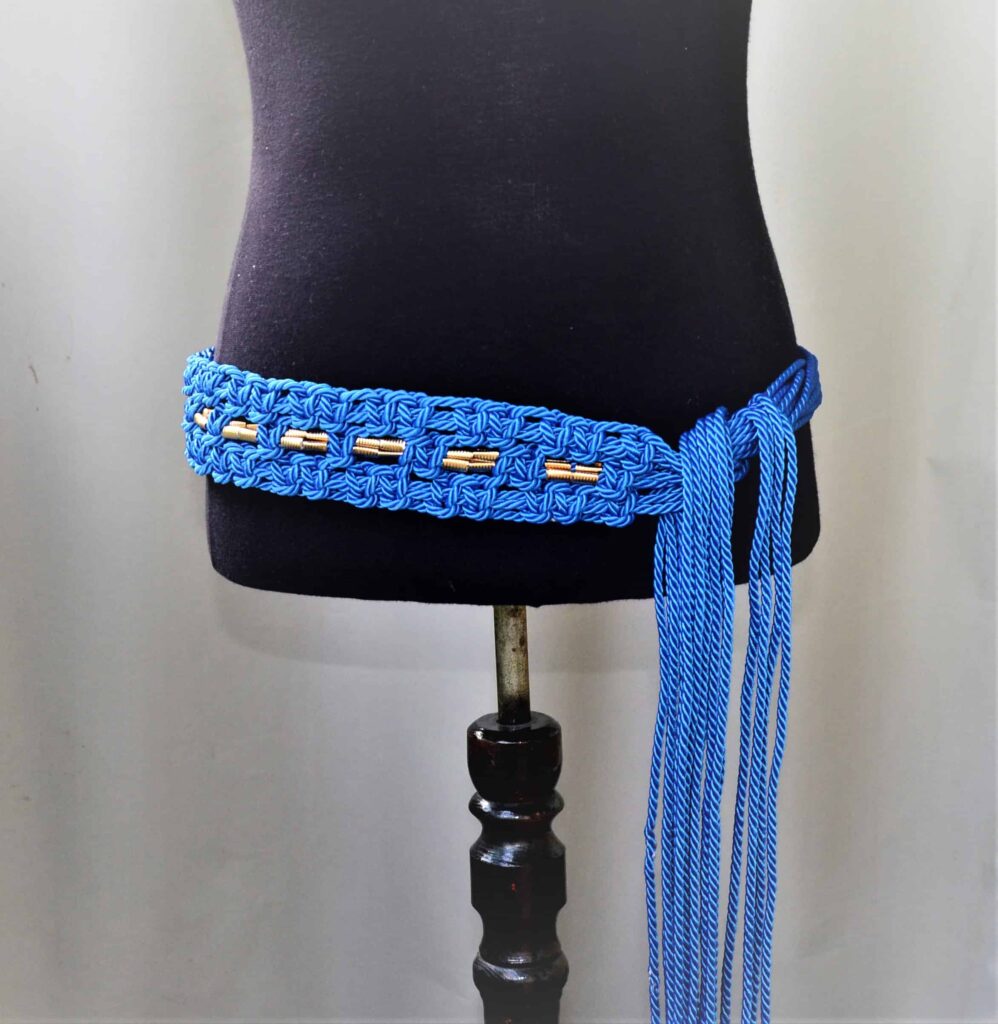 Elvis blue macrame belt • BuyArmenian Marketplace
