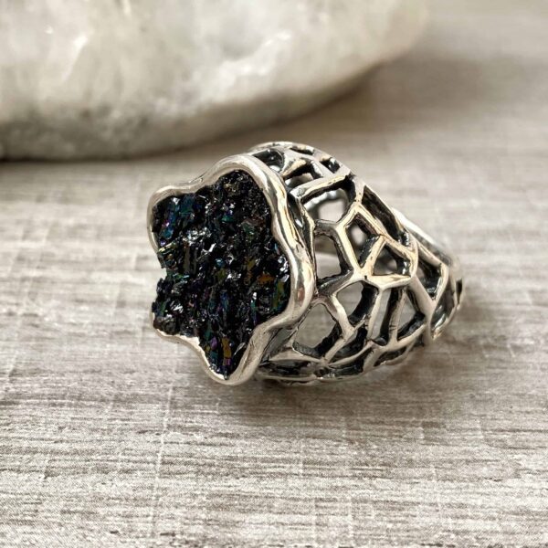 Carborundum Silver Ring