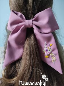 embroidered bow