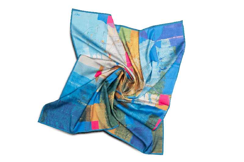 Silk Scarf “Invention of the Bicycle #4