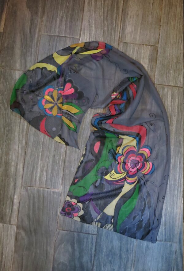 "Abstract Flowers" Silk Scarf