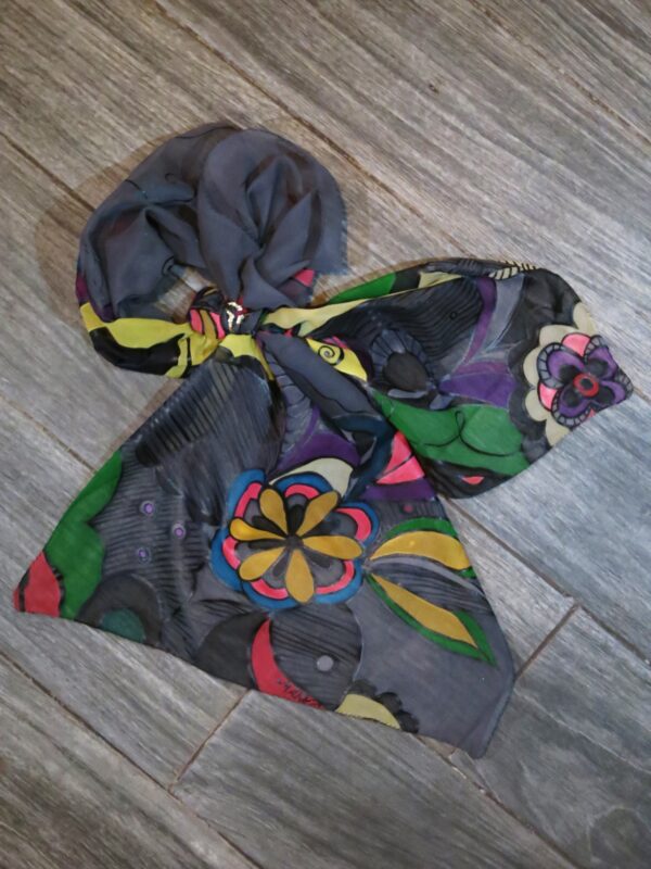 "Abstract Flowers" Silk Scarf