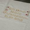 Personalized Centered Embroidery Baptism Towel with Traditional Knot-Style Letter