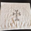 Single Simple Letter in Cross Baptism Towel | Armenian Khatchkar-Style Design