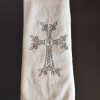 Single Simple Letter in Cross Baptism Towel | Armenian Khatchkar-Style Design
