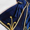 Dark Blue Armenian Traditional Taraz Style Knee-Length Shift and Velvet Overcoat
