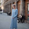 Pale blue silk dress