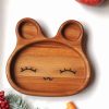 Rabbit wooden plate for kids