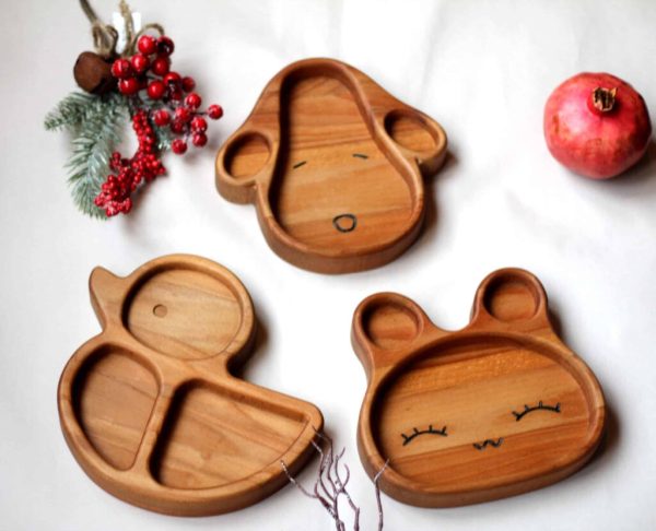 Duck wooden plate for kids
