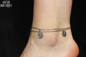 Silver color Chain Anklet, Silver color Chain Ankle Bracelet, Sterling Anklet, Chain Anklet, Ankle Jewelry, Leg Jewelry