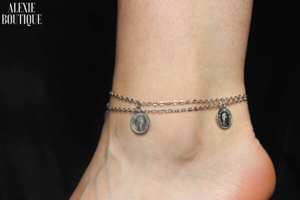 Silver color Chain Anklet, Silver color Chain Ankle Bracelet, Sterling Anklet, Chain Anklet, Ankle Jewelry, Leg Jewelry