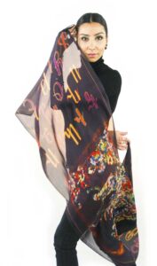 Armenian Alphabet Scarf #1 by Anet’s Collection