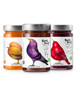 Collection of jams “Beak Pick” №1, 3 jams, fig jam, apricot jam, cornelian cherry preserve, No GMO, no additives, low in sugar
