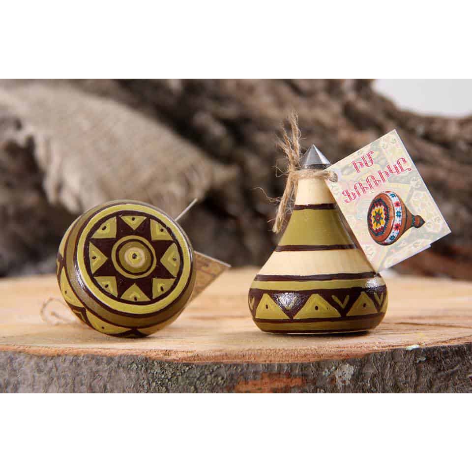 Armenian Spinner Wooden Spinning Top Toy For Kids Armenian Ornaments 