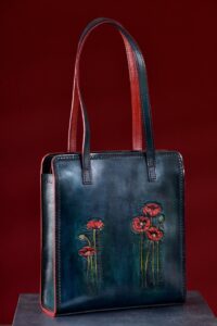 Leather tote bag