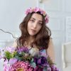 Artificial Suede Flowers Wreath