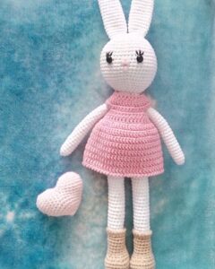 Crochet bunny girl doll toy