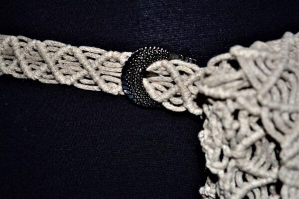 Macrame Grey Silver Belt-Bag