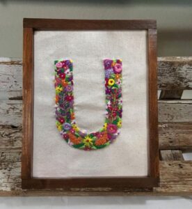 Personalized Hand Embroidered Initial | Unique Embroidery Art