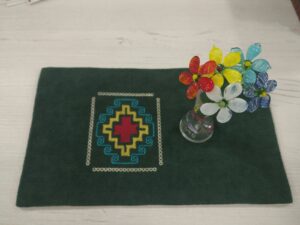 A napkin embroidered with old Armenian ornaments