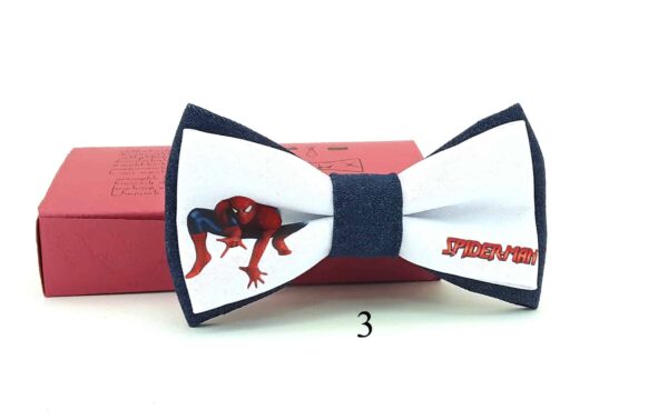 Spiderman movie character printed bow ties for man and kids