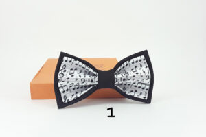 Notes, piano keys printed bow ties for musicians