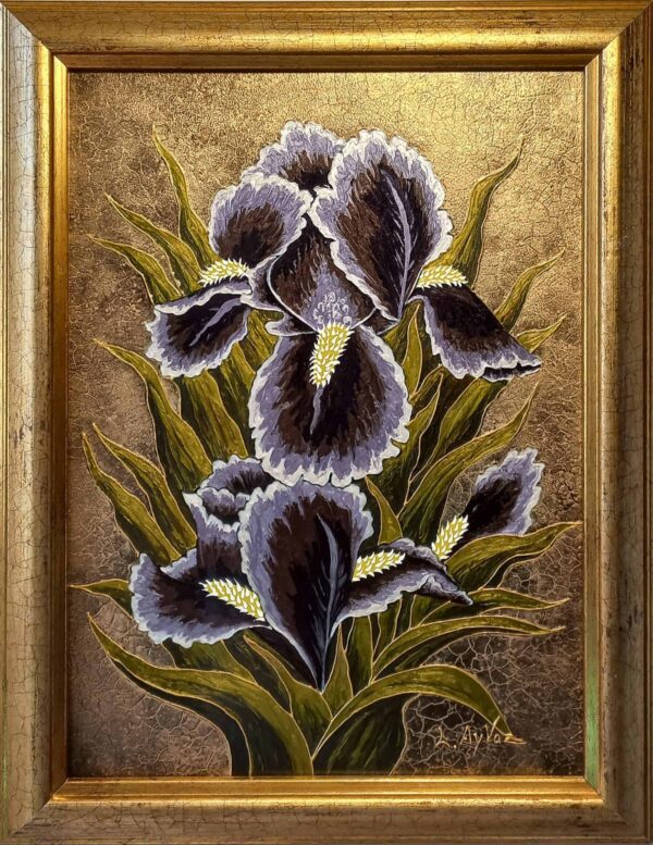 " Irises on the gold"