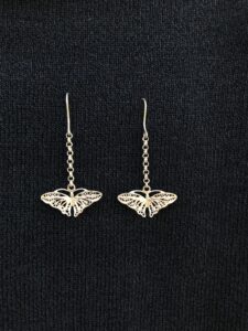 Silver filigree butterfly earrings 03