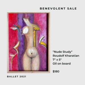 “Nude Study” Original painting by Artist Roudolf Kharatian