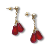 Pom Noor Duo Stud Dangle Drop Gold Pomegranate Earrings
