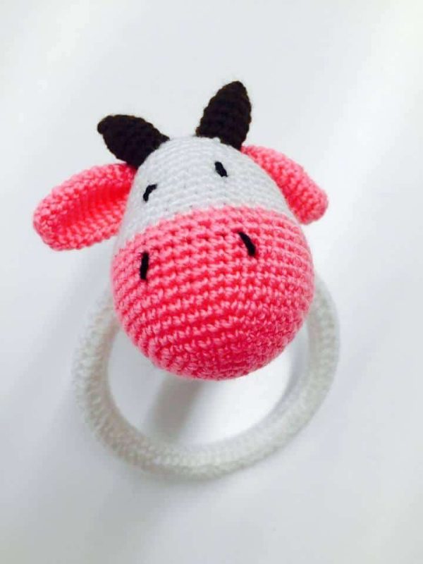Crocheted Baby Rattle "Cow"
