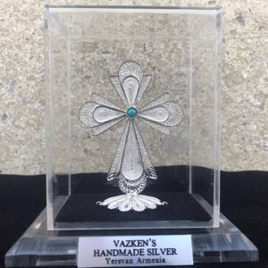 Silver handmade Filigree Cross with box 03