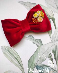 Embrodered hair bow