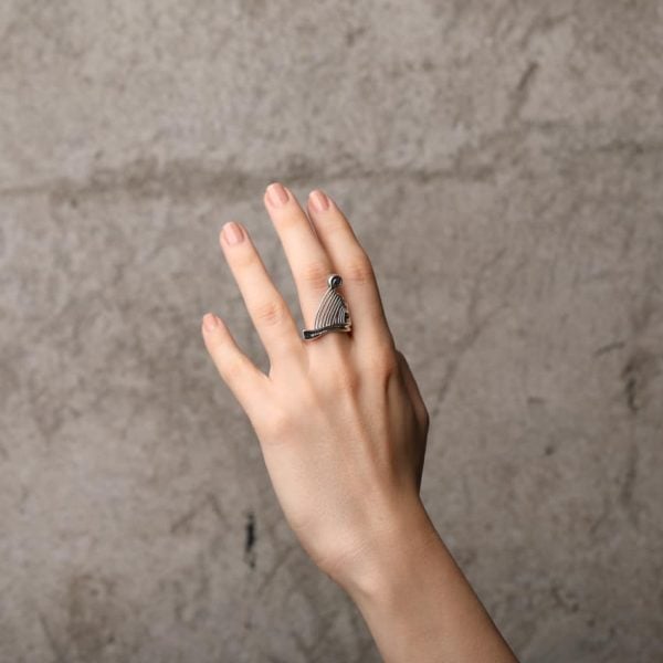 "Harp" Silver Ring