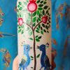 Tree of Life Hand Painted Armenian Traditional Miniature Art Design Pillar Candles for Home Decor, Weddings, Baptism, and Events