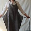 Linen apron. Soft linen apron with pocket. Cooking, gardening apron for women and men.