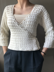 Handmade crochet jacket, knitted jacket Italian cotton yarn