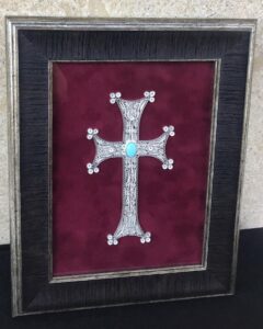 Silver 925 filigree framed Cross 06