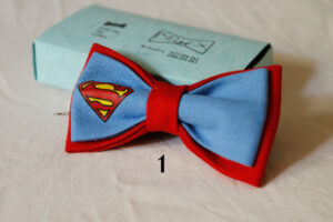 Superman and Batman movie character printed bow ties for man and kids