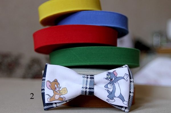Tom and jerry movie characters printed bow ties for man and kids