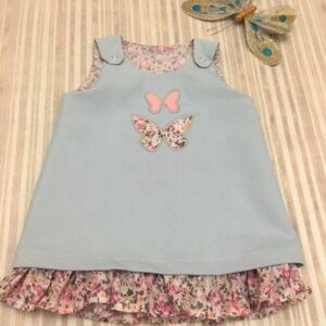 Natural Flutter Sleeve Dress Stretch / Flower Girl Wrap Dress / Toddler Dress With Bow / / Baby Party Dress / Formal Dress